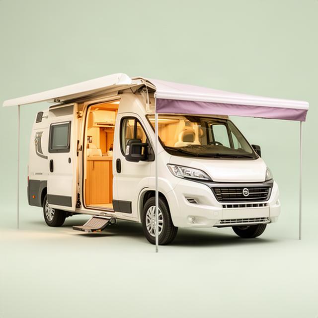 Gereinigter Campervan mit gepflegter Markise und hellem Innenraum vor der Präsentation